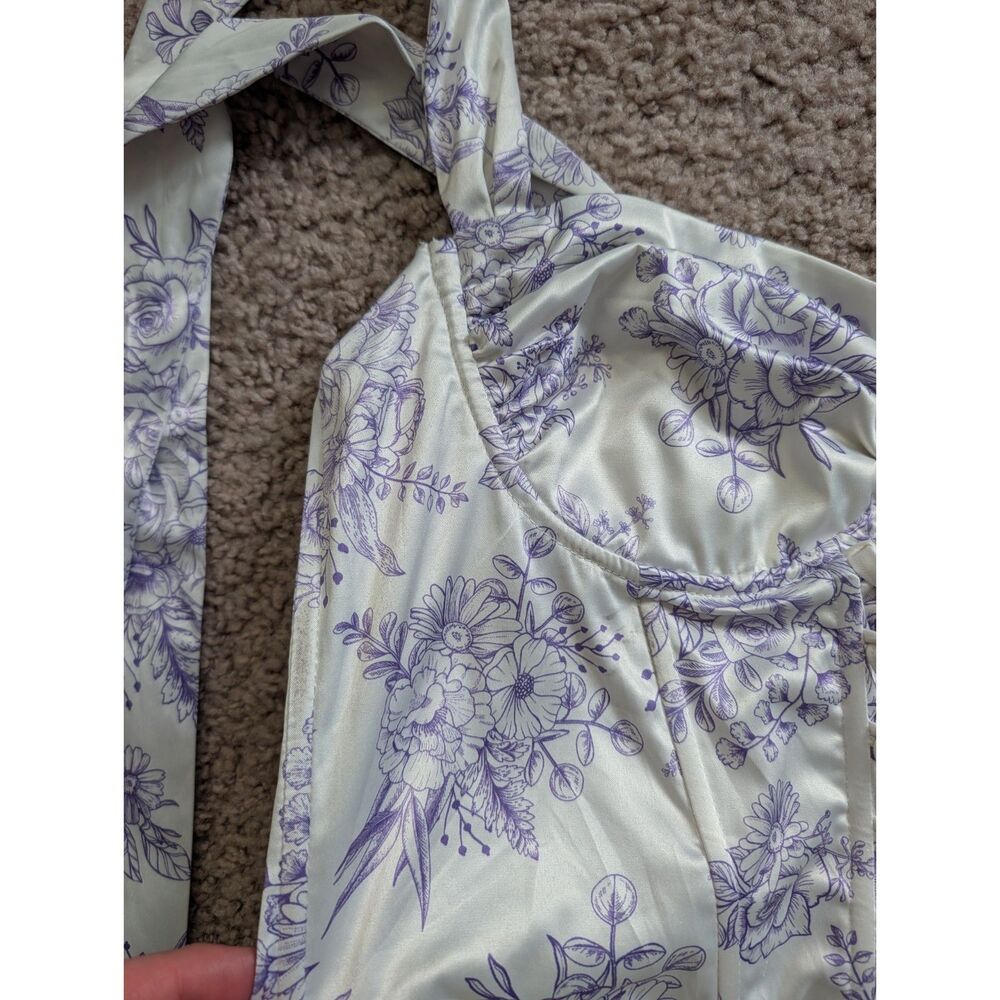 Sugar Thrillz Womens Lavender Purple White Holding Court Mini Dress Size Large - Picture 11 of 14